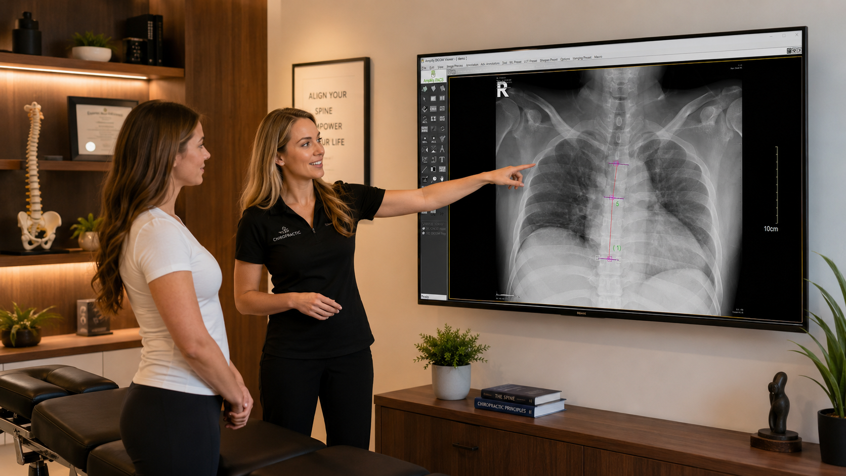 Diagnostic imaging displayed on clinical workstations