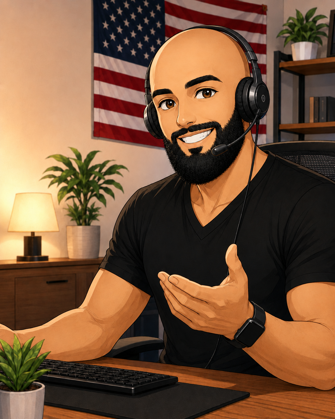 AmplifyPACS technical support representative helping a customer by headset